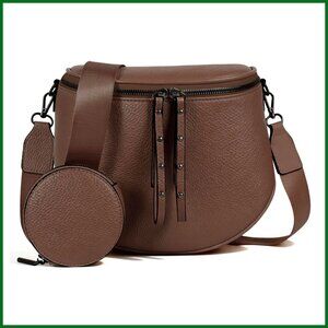 Large Vegan Leather Crossbody Bum Bag with Coin Purse